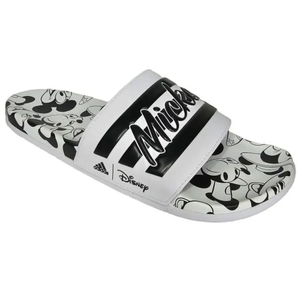 NWT Adidas Slides Mens Size 12 Disney Mickey Mouse Adilette Comfort Black White - Picture 3 of 15